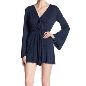 Nordstrom NSR Blue Long Sleeve Romper